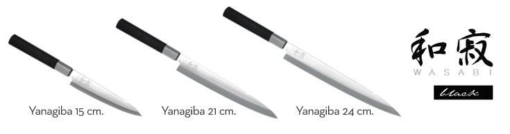 Cuchillos Yanagiba Wasabi Black de Kai Japón