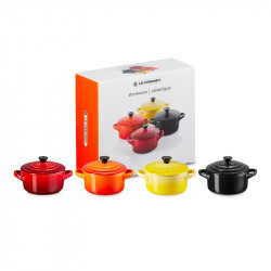 Juego 4 mini Cocottes Redondas de Le Creuset