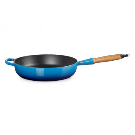 Poêle à frire profonde Signature avec manche en bois Le Creuset