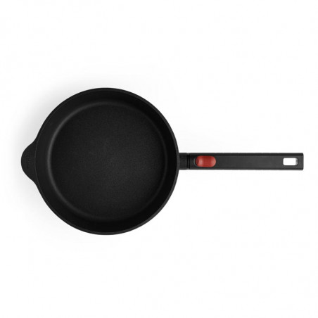 Bovenaanzicht van de Woll Eco Logic QXR koekenpan. Bovenaanzicht van de Woll Eco Logic QXR koekenpan.