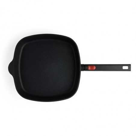 Draufsicht auf die Woll Eco Logic QXR Griddle-Pfanne. Draufsicht auf die Woll Eco Logic QXR Griddle-Pfanne.