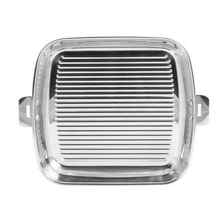 Grelhador quadrado em aço inoxidável com cabo removível Cristel Grelhador quadrado em aço inoxidável com cabo removível Cristel