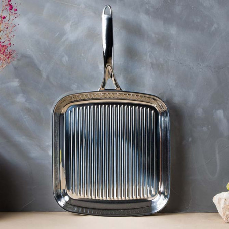 Cristel roestvrijstalen vierkante grillpan