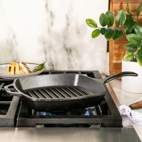 Koken met Lodge Gietijzeren Vierkante Grillpan Gietijzeren Grillpan Koken met Lodge Gietijzeren Vierkante Grillpan Gietijzeren Grillpan