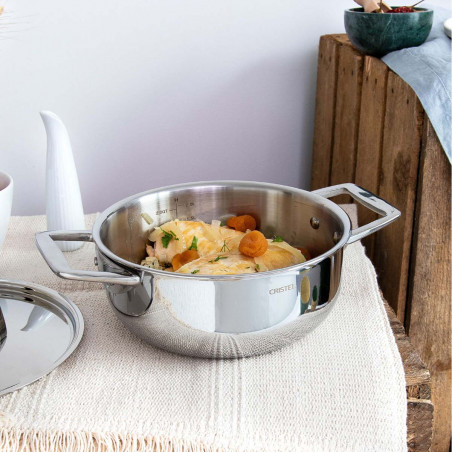 Casseruola in acciaio inox Cristel Castel Pro
