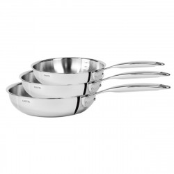 Conjunto de 3 frigideiras em aço inoxidável Cristel...