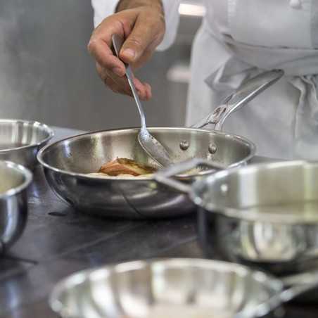 Cocinando con Juego 3 sartenes de acero inoxidable Cristel Castel Pro