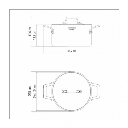 Cacerola de acero inoxidable Tramontina Grano 3-ply