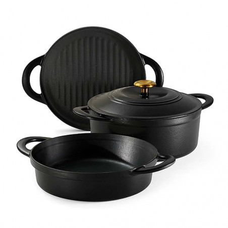 Conjunto de 3 peças empilháveis em ferro fundido Tramontina