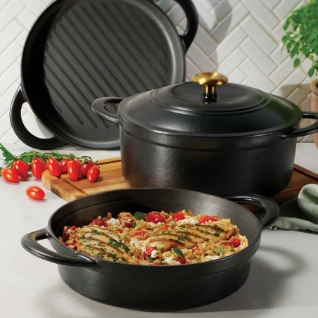 Conjunto de 3 peças empilháveis em ferro fundido Tramontina