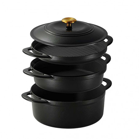 Juego de 3 piezas apilables de hierro fundido Tramontina