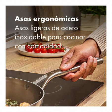 Conjunto de 2 frigideiras em aço inoxidável de tripla camada sem revestimento OXO Mira (20 + 26 cm)