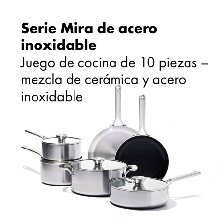 Batería de cocina OXO Mira de 10 piezas: acero inoxidable y cerámica