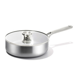 Sauteuse en acier inoxydable OXO Mira 24 cm avec couvercle