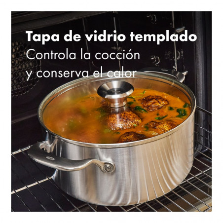 Tacho em aço inoxidável de tripla camada OXO Mira 24 cm com tampa