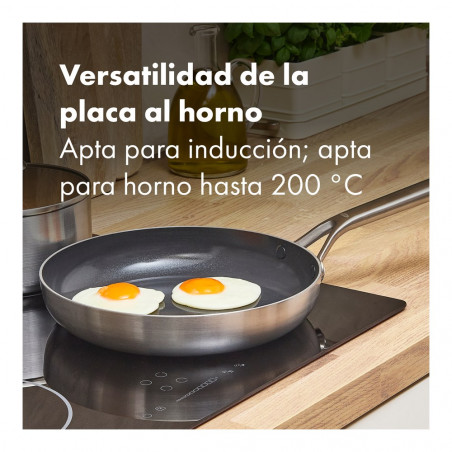 Sartén OXO Mira Ceramic en placa de inducción, apta para horno hasta 200 °C