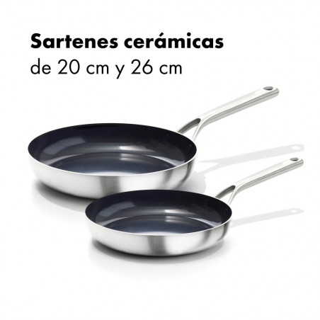 Conjunto de 2 frigideiras antiaderentes em aço inoxidável OXO Mira Ceramic (20 + 26 cm)