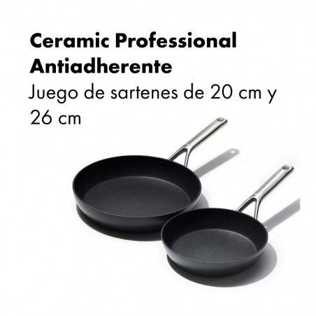 Conjunto de 2 frigideiras cerâmicas OXO Ceramic Professional 20 e 26 cm