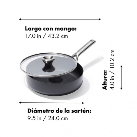 Frigideira sauté com tampa OXO Ceramic Professional 24 cm