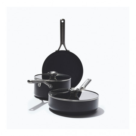 Set de inicio de 5 piezas OXO Ceramic Professional: sartén, cazo y sartén sauté con tapas