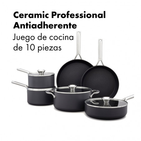 Batería de cocina antiadherente OXO Ceramic Professional de 10 piezas