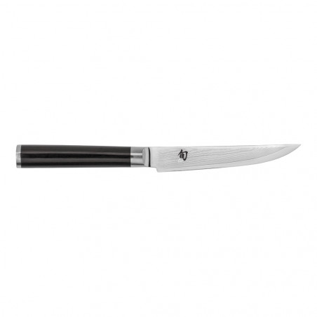 KAI Shun Classic Steakmesser 12 cm mit glatter Schneide, Damastklinge und schwarzem Griff
