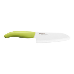 Keramische santoku Kyocera GEN van 14 cm met wit lemmet en groen heft