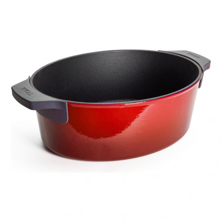 Cocotte ovale Woll Iron sans couvercle, avec l'intérieur émaillé noir