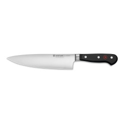 Wüsthof Classic Kochmesser 20 cm mit Halbkropf und schwarzem Griff mit drei Nieten