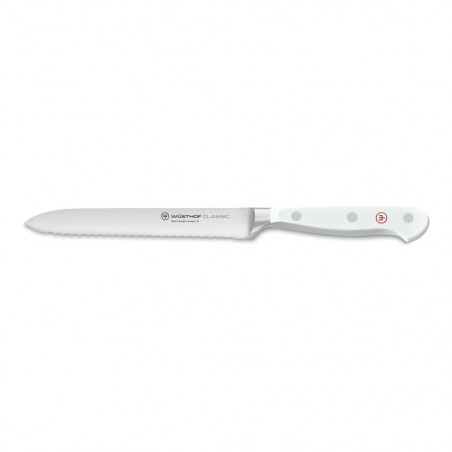 Faca serrilhada para enchidos Wüsthof Classic White de 14 cm