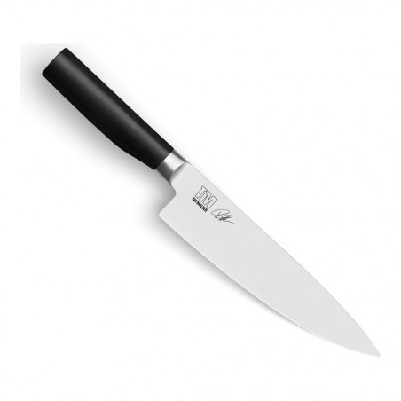 Cuchillo de chef KAI Tim Mälzer Kamagata TMK-0706 de 20 cm, hoja de acero inoxidable 4116 y mango de POM negro