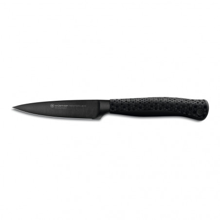 Wüsthof Performer Gemüsemesser 9 cm mit gerader, schwarzer DLC-Klinge und Hexagon-Griff, Seitenansicht