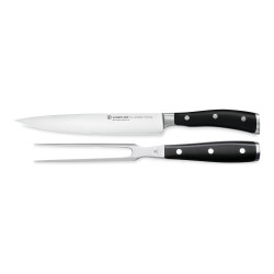 Wüsthof Classic Ikon Tranchierbesteck: Tranchiermesser 20 cm und Fleischgabel 16 cm