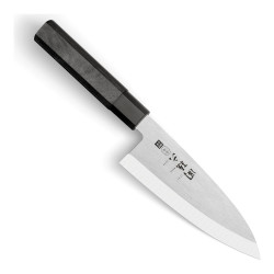 Faca deba KAI Seki Magoroku Kinju de 16,5 cm, vista na diagonal