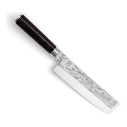 Couteau usuba KAI Shun Pro Sho VG-2007 de 16,5 cm pour les légumes, simple biseau et manche en pakkawood noir