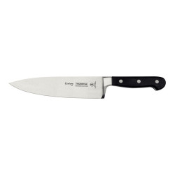 Cuchillo cocinero Tramontina Century 20,5 cm con hoja forjada y mango negro de tres remaches