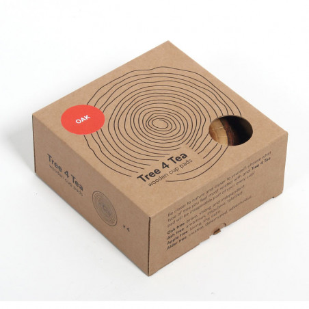 Set 4 posavasos madera de roble Rio lindo