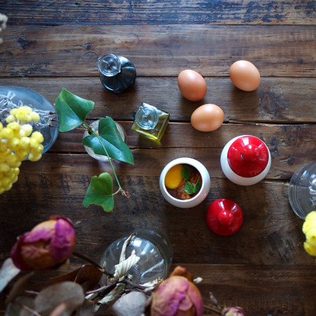 ÄGGCØDDLER pochoir à oeufs en porcelaine