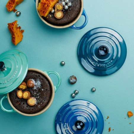 Mini cocottes Metallics verdes y azules de Le Creuset