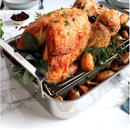 Bandeja para asar al horno en acero Cristel
