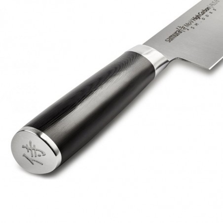 Detalle del mango de Cuchillo de Chef MO-V Samura