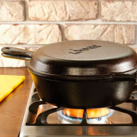 Lodge 26 cm hoge en lage gietijzeren koekenpannen set