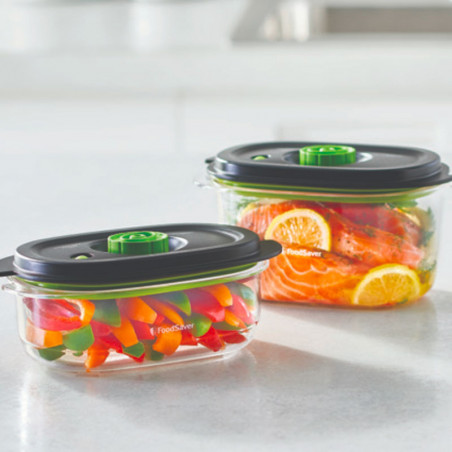 Verpak 2 containers voor Foodsaver verpakkingsmachines