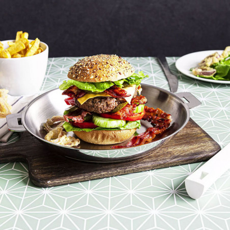 Pack 2 Edelstahlpfannen mit abnehmbarem Griff Cristel