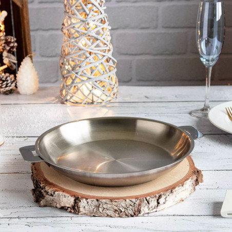 Confezione 2 padelle in acciaio inox con manico estraibile Cristel