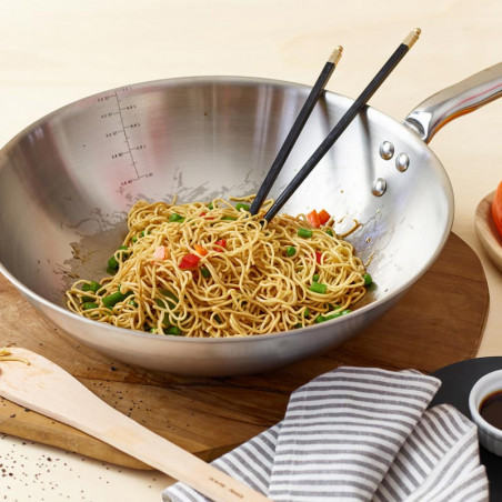 Wok en acier inoxydable De Buyer Alchimy