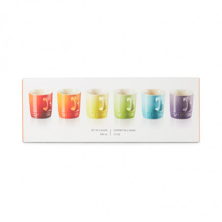 Set de 6 mugs arc-en-ciel Le Creuset 350 ml.