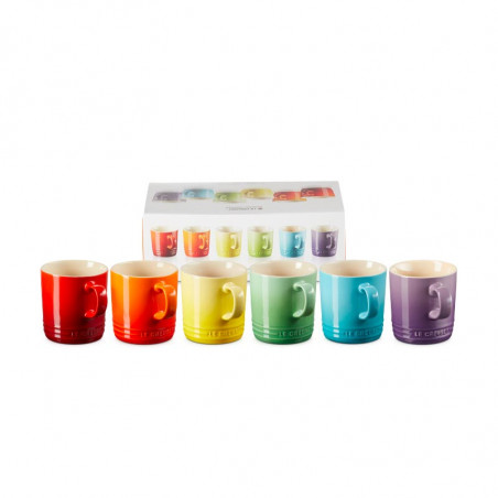 Set de 6 mugs arc-en-ciel Le Creuset 350 ml.