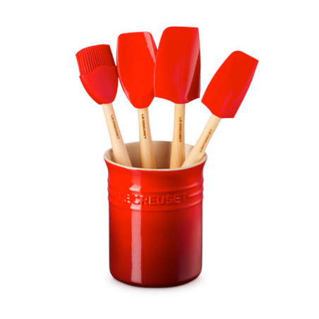 Pot en grès + 4 spatules Le Creuset