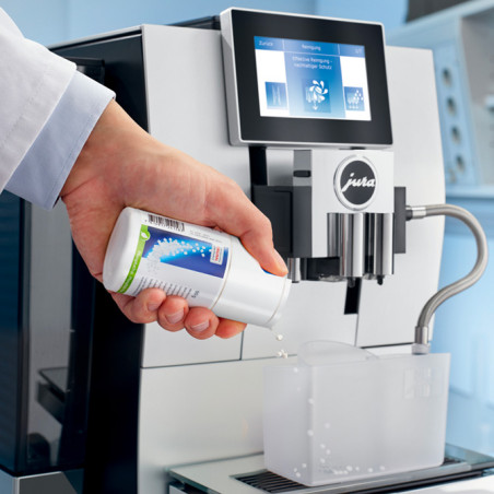 Dispensador e pastilhas de limpeza do sistema de leite Jura